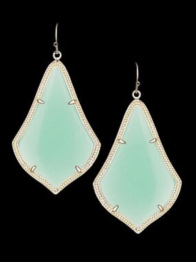 Kendra Scott Alexandra Gold Drop Earrings in Chalcedony